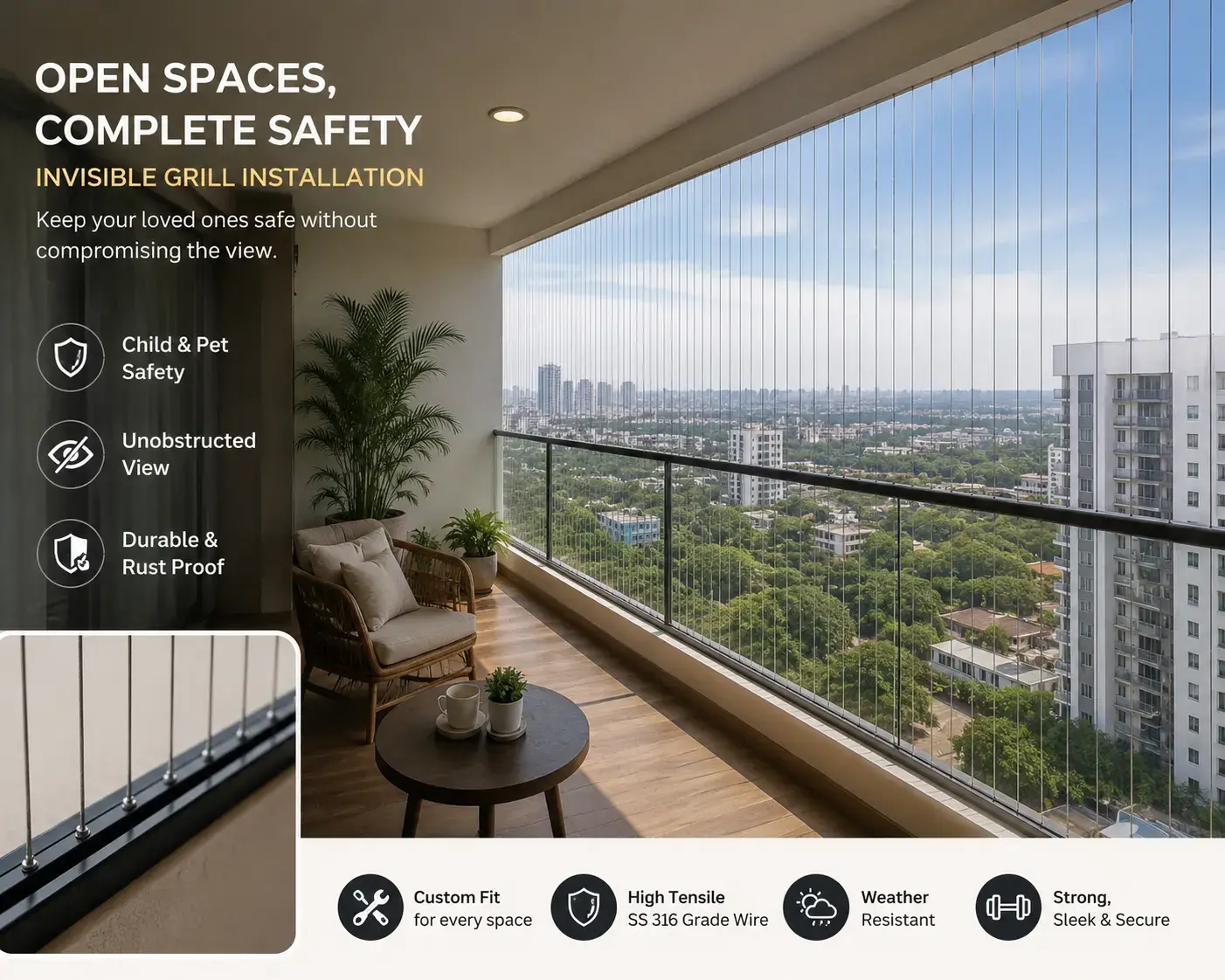Invisible Grills Installation Chennai